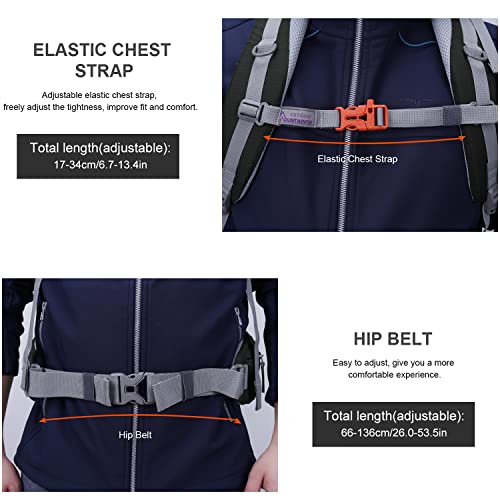 Foto von MOUNTAINTOP Trekkingrucksack 55L mit Innenrahmen Wanderrucksack Outdoor Rucksack Herren Damen für Camping Trekking Reisen