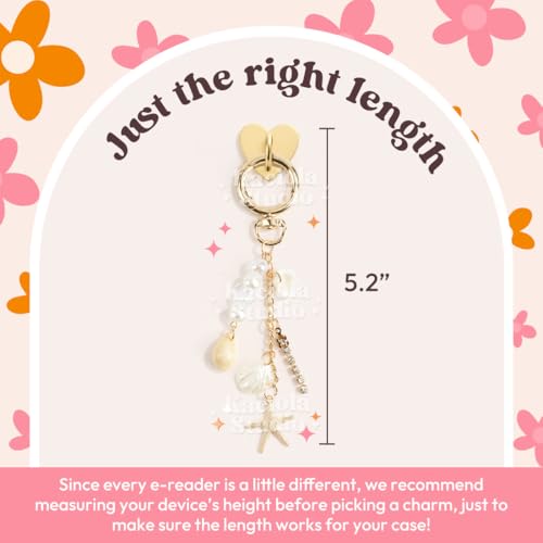 Kaciola Charm Chains for E-Reader, Starfish Pendant Cute E-reader Phone Charms Bracelets Accessories Gift for Reader Booklovers, Charms Compatible for E-Reader (D09)