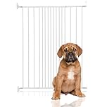 Safetots Extra Tall Screw Fitted Pet Safety Gate, 62.5cm - 106.8cm, White, 103.5cm in Height, Dog Stair Gate, Safety Barrier for Puppy