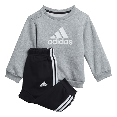 adidas I Bos Logo Jog, Conjunto deportivo, Unisex bebé, Top:medium Grey Heather/White Bottom:black/
