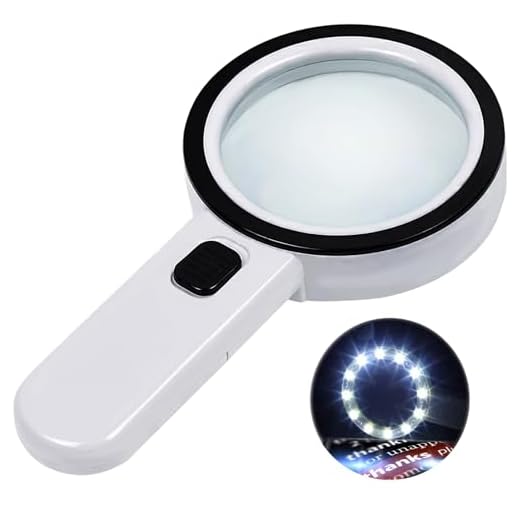 Nazano Magnifying Glass with 12 LED Lights, 30X Double Glass Lens Handheld Illuminated Magnifier Reading Magnifying Glass with for Seniors Read, Coins, Stamps, Map, Inspection, Macular Degeneration