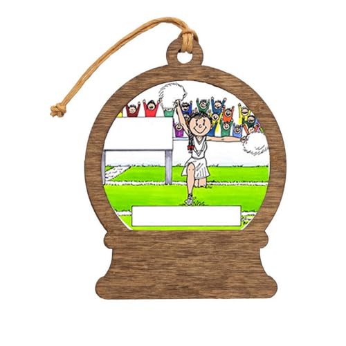 PrintedPerfection.com Personalized Cheerleader - Female Wooden Snow Globe Shaped Christmas Ornament