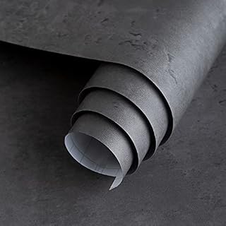 60cm×5m Dark Grey Concrete Effect Wallpaper Peel and Stick Faux Industrial Self Adhesive Vinyl Wrap Cement Contact Paper Kitchen Worktop Covering Wall Paper Sticky Back Plastic Roll Furniture Sticker