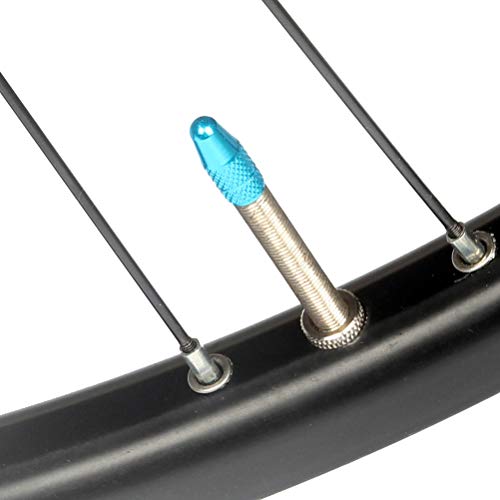 Senzeal 6pcs Presta Aluminum French Style Bicycle Air Tire Valve Caps Dust Covers Sky Blue