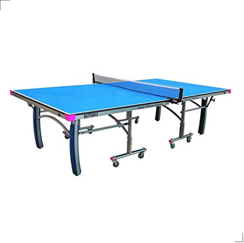 Butterfly Active 19 Deluxe Indoor Ping Pong Table | Professional Ping Pong Table | Compact Storage Ping Pong Table | 10 Minute Easy Assembly | Foldable Ping Pong Table, Blue