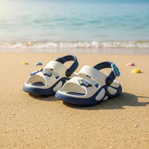 Image of GLJ Kids Comfort Clogs Sandals for Boy and Girl, 1 to 14 Years, Two-Strap Design, Easy to Wear Slip On, Dust and Waterproof, 1100