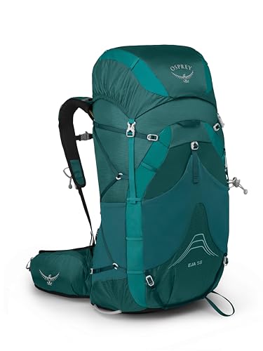Osprey Eja 58L Women's Ultralight Backpacking Backpack, Deep Teal, WM/L, Extended Fit
