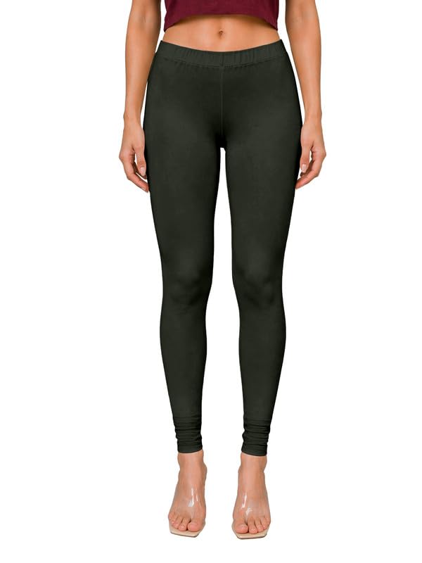Image of TRENDMALLS Women's Microfiber Elastane Stretch Soft Churidar Length Leggings with Ultrasoft Waistband
