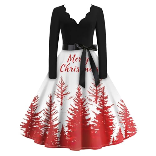 Vestido Papá Noel Mujer Invierno Terciopelo Cuello en V Vestido de Fiesta Manga Larga Curvy Swing Mini Vestidos Tallas Grandes Vestido de Navidad Cosplay Disfraz Regalo de Navidad, turquesa, XXXXL