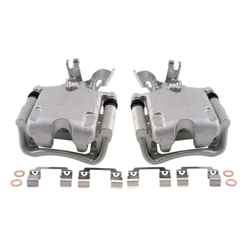 Image of TRQ Rear Brake Caliper Set Zinc Coated Hardware Brackets Compatible with 2014-2015 Chevrolet Malibu