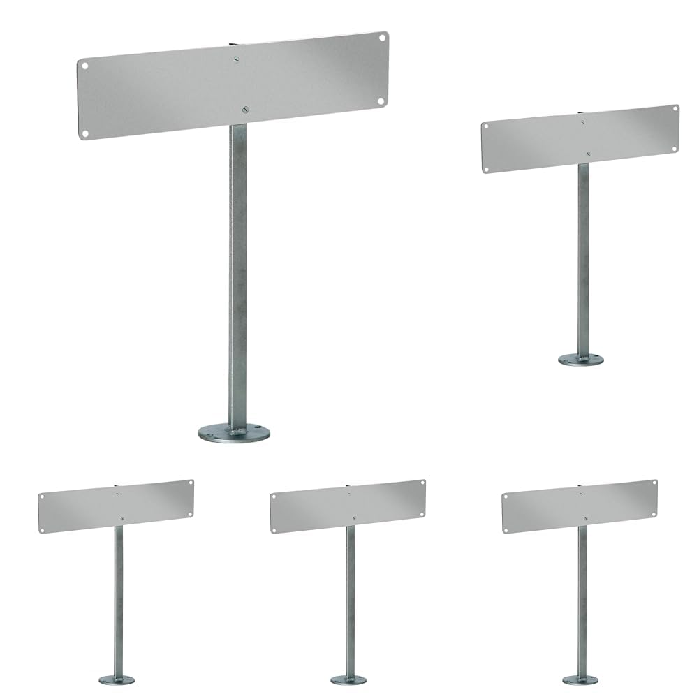 Alberts 690663 Nummernschild-Befestigung | zum Aufschrauben | feuerverzinkt | Gesamthöhe 555 mm (Packung mit 5)