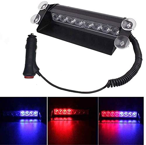 SAFEVERSE-Car-Police-Light-8-Led-BlueRed-Flasher-Police-Warning-Lamp-for-Car-Dashboard