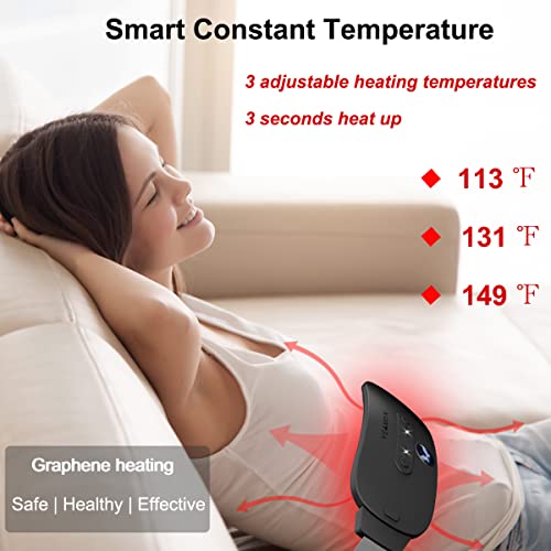 Image of Back or Belly Heating Pad, Electric Waist Belt Device with 3 Heat Levels and 3 Massage Modes, Portable Cordless Fast Heating Pad for Women and Girl