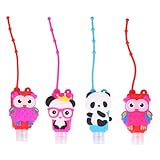 ARTSEWPLY 4 piezas Fundas de Silicona Portátiles para Botellas de Gel con Diseño de Dibujos Animados Reutilizables y Fáciles de Limpiar para Gel de Manos y Viaje