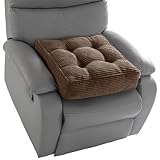 HIGOGOGO Tufted Corduroy Recliner Seat Cushion for Elderly, High Density Foam Large Square Seat Cushion for Recliner Chair, Floor Pillow, Office Chair, Car, No Pressure on Thighs, 20x20x4