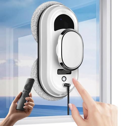 Electric Window Cleaner Robot, 90W Smart Glass Vacuum with Remote Control, 2800Pa for Indoor/Outdoor Windows and Mirrors