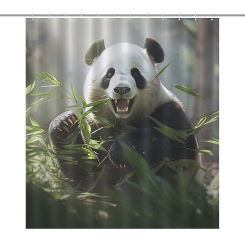 Rideau de douche haut de gamme en polyester lavable motif panda