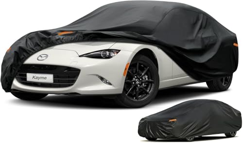 Image of Kayme 10 Layers Sports Car Cover Waterproof All Weather [See Vehicle Size Chart for Accurate Fit] Heavy Duty Full Exterior Cover for Automobiles Sun Rain Snow UV Protection. Size C1 (See Size Chart)
