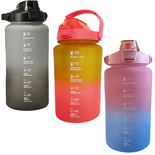 LS-LebenStil XXL Motivation Sportflasche Trinkflasche 2000ml Orange Pink Wasserflasche Klappdeckel Trinkhalm auslaufsicher Trage-Griff für Uni, Arbeit, Fitness, Outdoor, Leicht, Wiederverwendbar LS-LebenStil XXL Motivation Sportflasche Trinkflasche 2000ml Orange Pink Wasserflasche Klappdeckel Trinkhalm auslaufsicher Trage-Griff für Uni, Arbeit, Fitness, Outdoor, Leicht, Wiederverwendbar