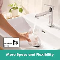 hansgrohe Rebris S - Waschtischarmatur ohne Ablauf, energiesparend (CoolStart), Wasserhahn Bad mit Auslauf Höhe 109 mm, Mischbatterie Waschbecken wassersparend (EcoSmart), Chrom, 72520000 – Ansicht 9
