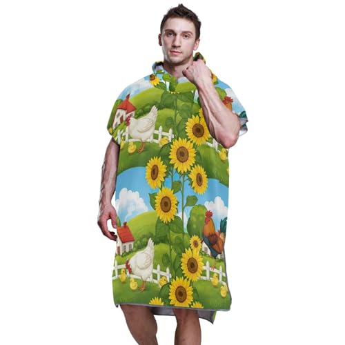 Poncho de surf homme grande taille serviette à capuche pour la plage - 6