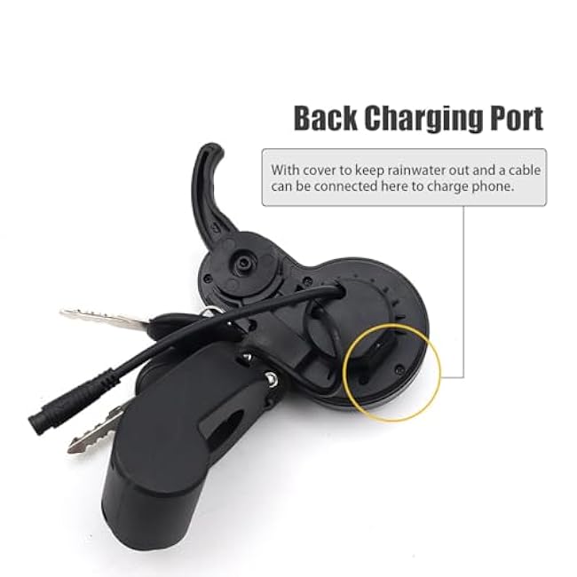 Wokyo TF-100 6 Pin LCD Display for Electric Scooter Dashboard, 36-60V Speed Adjustable Scooter Speedometer with Key, Waterproof Thumb Throttle Replacement