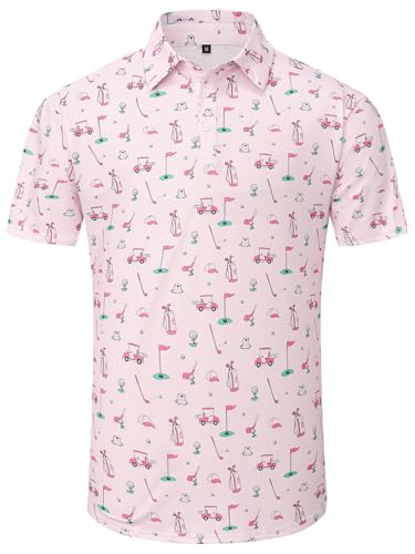 Camiseta polo para hombre de golf, divertida, de manga corta, con tecnología anti-transpiración y ajuste seco miniatura 2