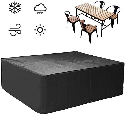 FIXKIT Rectangular Furniture Cover, Table and Chair Patio Cover Waterproof for Outdoor Garden Furniture Care Medium (79" L63 W27.5 H)