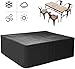FEMOR Rectangular Patio Table & Chair Set Cover, Durable and Water Resistant Fabric Outdoor Furniture Cover, Large