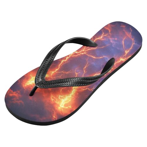 Lightning Clouds Blue Flip Flops for Beach Thong Sandals Anti-slip Lightweight Beach Slippers for Summer Outdoor Travel2