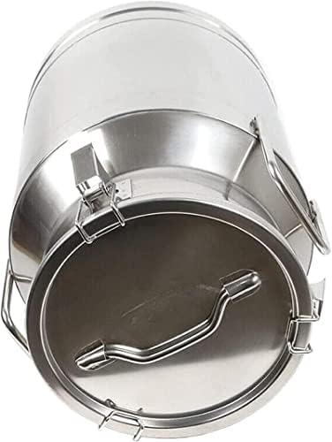 304 Stainless Steel Milk Can Heavy Duty Milk Jug Wine Pail Bucket Dairy Pot Tote Jug Milk Bottle Oil Barrel Tea Canister Silicone Seal with Carry Handle,55L,55L