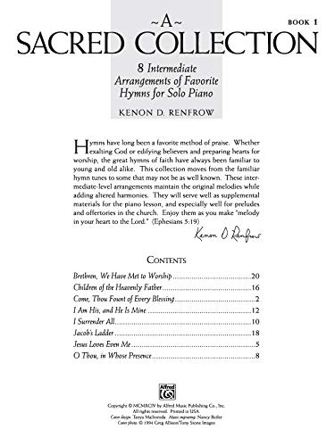 A Sacred Collection, Bk 1: 8 Intermediate Arrangements of Favorite Hymns for Solo Piano - Image 3