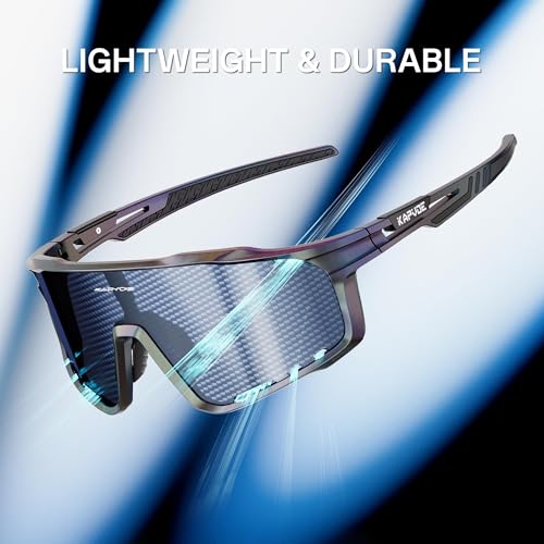 Image of KAPVOE 3 Lens & Polarized Cycling Sunglasses Men Women MTB Running K76 | 3-lens and polarized sports eyewear for men and women, designed for cycling, MTB, running and fishing