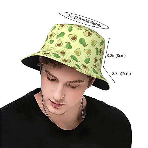Avocado Bucket Hat For Women Men Unisex Fashion Sun Cap Fisherman Outdoor Summer Travel Hiking Beach Caps #TOP2