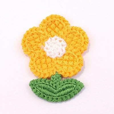 Naszywka haftowana 5 * 3,8 cm 30 szt. małych naszywek z kwiatami szydełkowymi, naszywki haftowane, aplikacje żelazne, chińskie na odzież, do przyszycia kurtkę jeansową(Big Red)