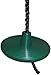 Jungle Gym Kingdom Green Tree Disc Rope Swing - 3" Tapered Leg Protector and Fully Adjustable Heavy Duty Rope & Locking Snap Hook