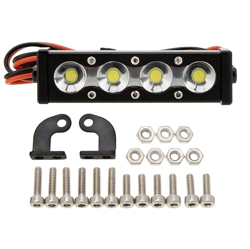 Led Lights Roof Light Bar Kit - 1/10 1/8 Scale Rc Crawler Upgrades For Axial Scx10, Wraith, Traxxas Trx4, Trx6, Redcat Gen8 (45mm, 4 Beads)