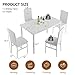 Hooseng Dining Table Set for 4- Space Saving Kitchen Table and Chairs for 4, Faux Marble Tabletop & PU Leather Chairs Dining Room Table Set for Small Spaces, Kitchen, Breakfast Corner, White