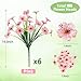 MACTING Artificial Flowers for Outdoors 6 Bundles UV Resistant Fake Flowers No Fade Faux Plastic Flowers for Hanging Planters Window Patio Porch Yard Garden Indoor Outside Spring Decoration,Pink