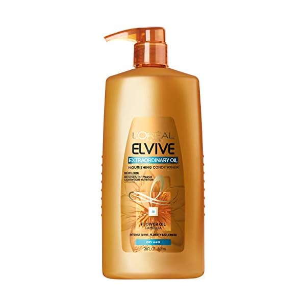 L'Oreal Paris Elvive Extraordinary Oil Nourishing Conditioner, for Dry or Dull Hair, Conditioner with Camellia Flower Oils, for Intense Hydration, Shine, and Silkiness, 28 Fl; Oz