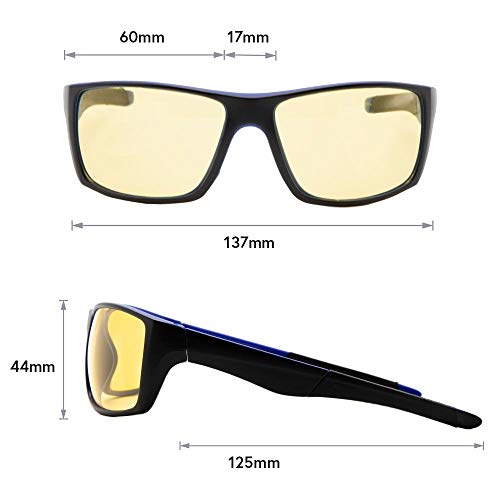 Vitenzi Night Vision Glasses For Men And Women Anti Glare Safety Night And Day Driving Glasses Hd Yellow Tinted Sunglasses Wrap Around Sport Palermo In Blue #TOP4