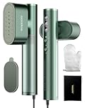 Reise Dampfglätter mit weltweiter Spannung 100-240V Tragbare Steamer für Kleidung, 2-in-1 Reisebügeleisen 1000W Steam iron, schnelles Aufheizen Steamer dampfglätter für Globale Reisen Grün