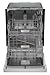 Sharp SDW6504MS Stainless Steel Dishwasher, 24-inch Pocket Handle, 52 dB, Hybrid Tub, 12 Place Settings, 5 Cycles, Heated Dry