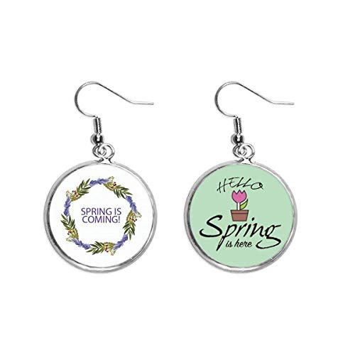 Pendientes de primavera ligeros de guirnalda colgante flor azul para orejas sensibles