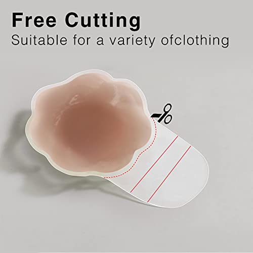 Dealswin Nippleless Covers 5.1inch Silicone Reusable Breast Lift Pasties for A-D Cup3
