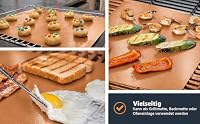 Linda's Essentials Große BBQ Grillmatte für Gasgrill, Elektro und Holzkohle (5er Pack) - Wiederverwendbare, hitzebeständige Grillmatten für Holzkohle, Teflon Grillmatte, 50 x 40cm (Copper) – Ansicht 6