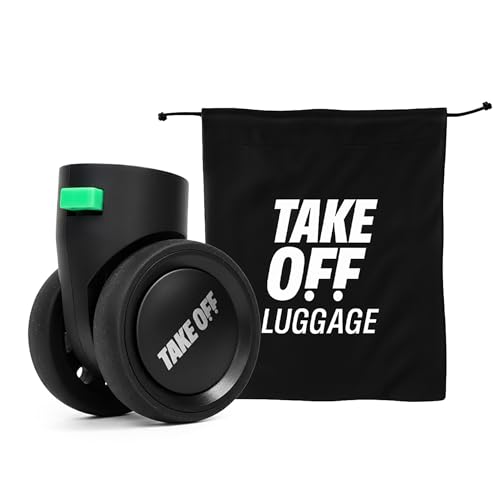 Take OFF Luggage Replacement Double Spinner Wheels – Effortless Airport Rolling, Tool-Free Installation and Reinforced Bearings – Comes with Compact Storage Pouch – 4-Pack