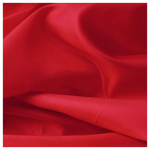 (1,99€/m) Taffetas de soie - tissu universel en 27 couleurs - tissu de doublure - décoration - vendu au mètre (rouge)