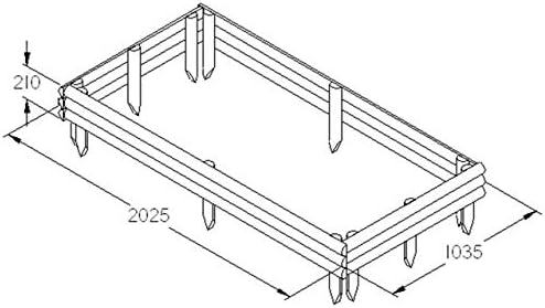 Forest Garden 2 m Pressure Treated Wooden Bed Builder Pack