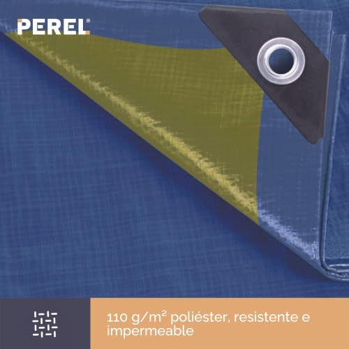 Lona impermeable Perel rectangular de poliéster con alta resistencia exterior 7